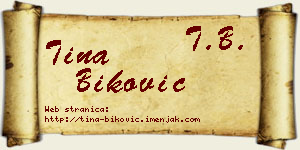 Tina Biković vizit kartica